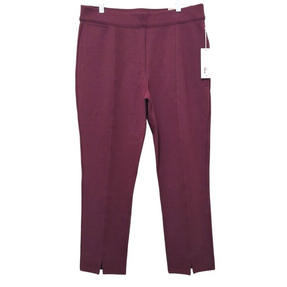 Soft Surroundings Ponte Slim Ankle Pants Women’s Sz 10 Purple Wine Casual Office - Picture 1 of 10